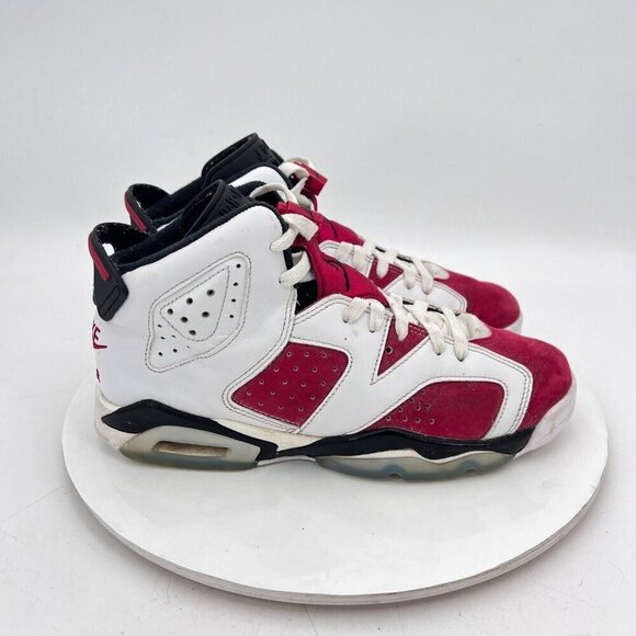 NIke Air Jordan 6 Retro Youth Sz 7Y Women 8.5 384665-106 Carmine White Red Shoes - Picture 4 of 7